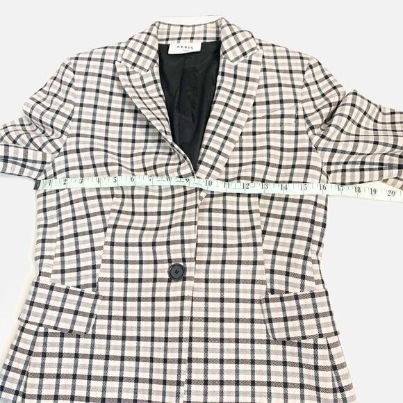 The Akris Punto Glen Check Blazer Jacket Cream Black Lavender Plaid Size 4 Small - Picture 8 of 14